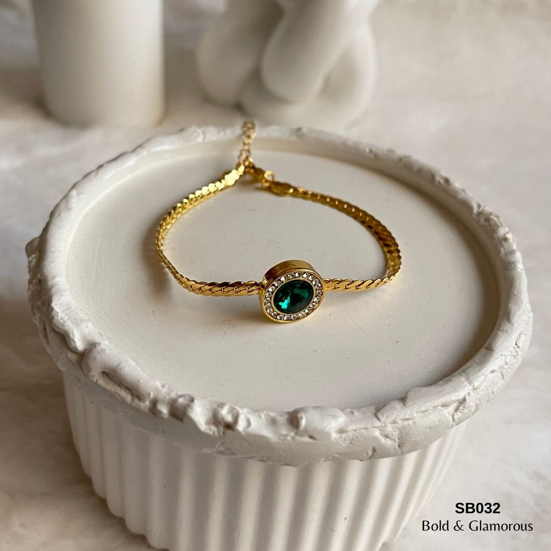 Chain Bracelet | SB032 | Gold Green