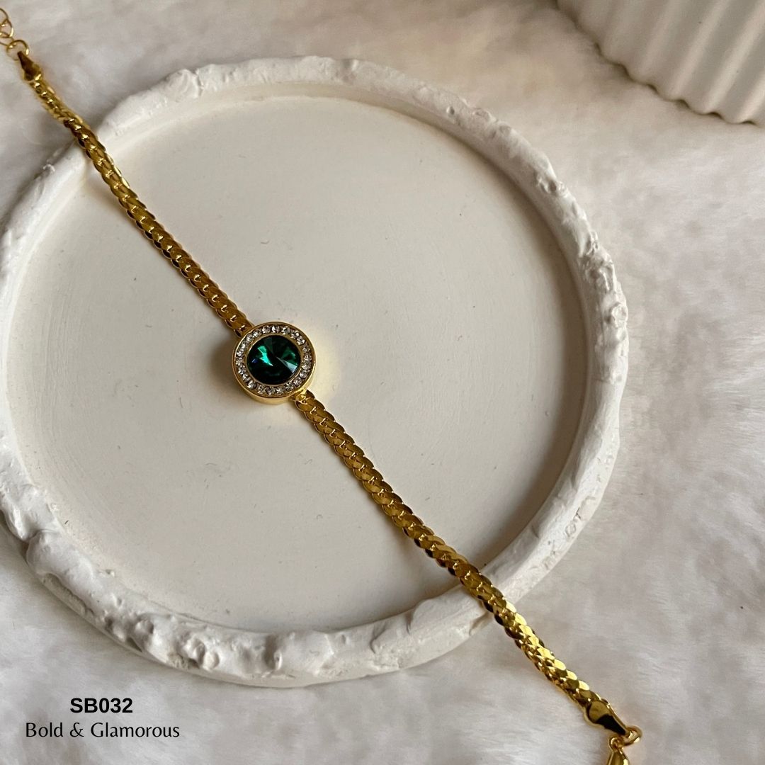 Chain Bracelet | SB032 | Gold Green