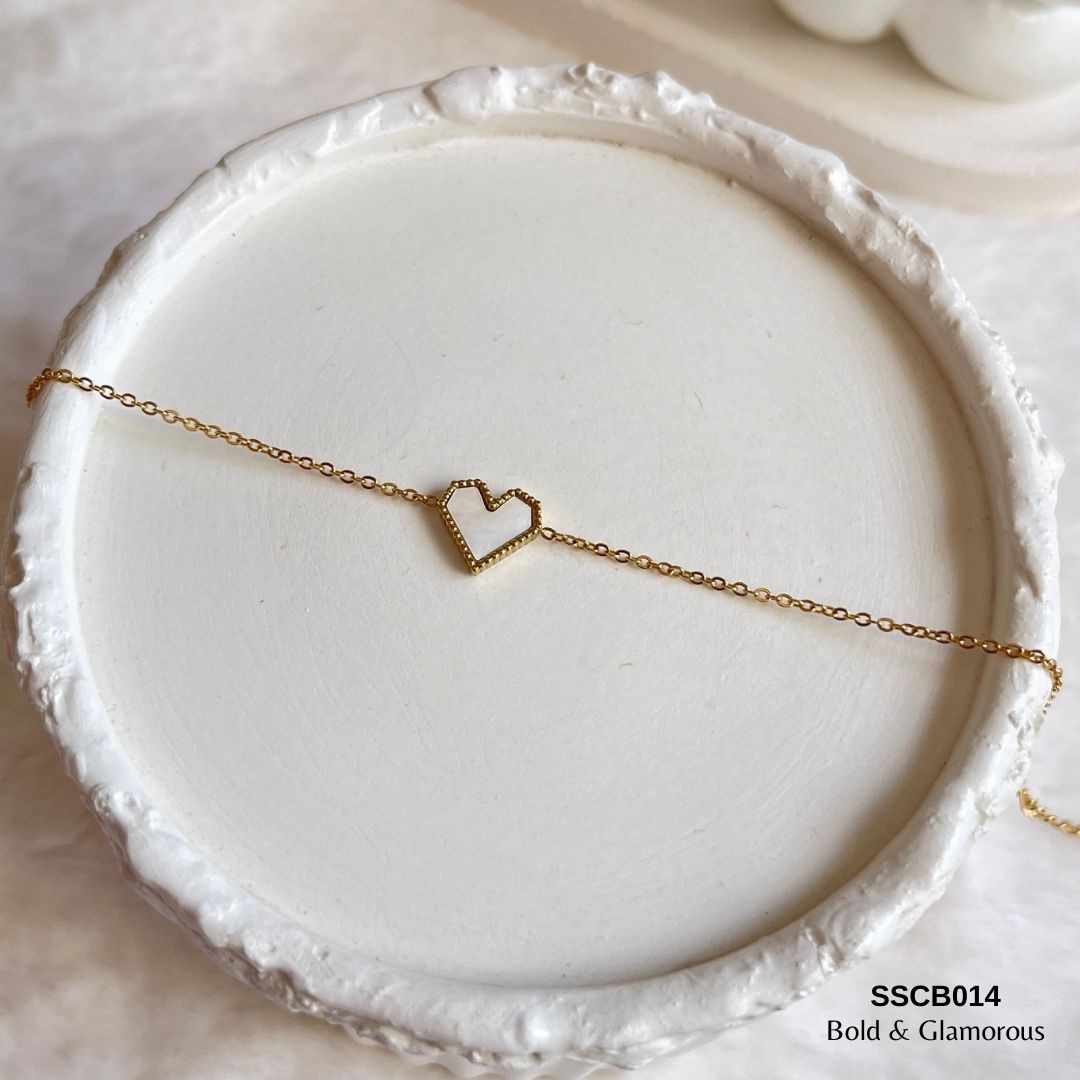 Chain Bracelet | SSCB014 | Heart White