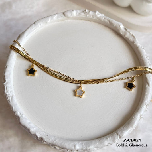 Chain Bracelet | SSCB024 | Layered Charm Mesh