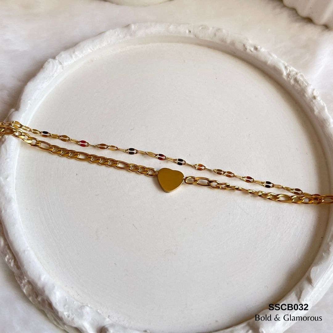 Chain Bracelet | SSCB032 | Layered Heart