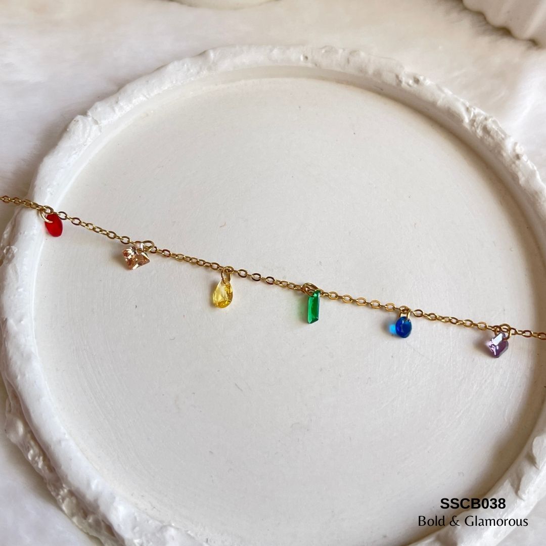 Chain Bracelet | SSCB038 | Rainbow Drop