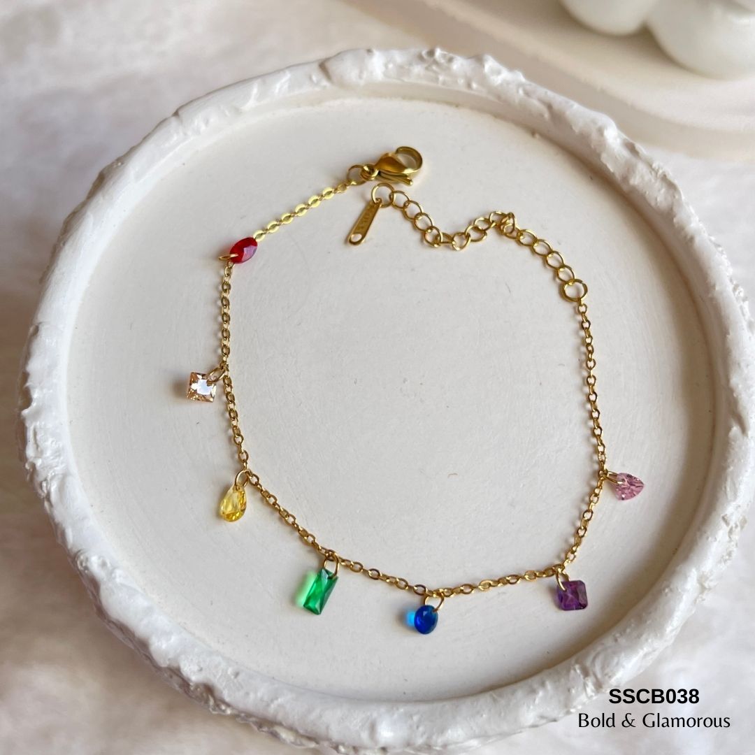 Chain Bracelet | SSCB038 | Rainbow Drop