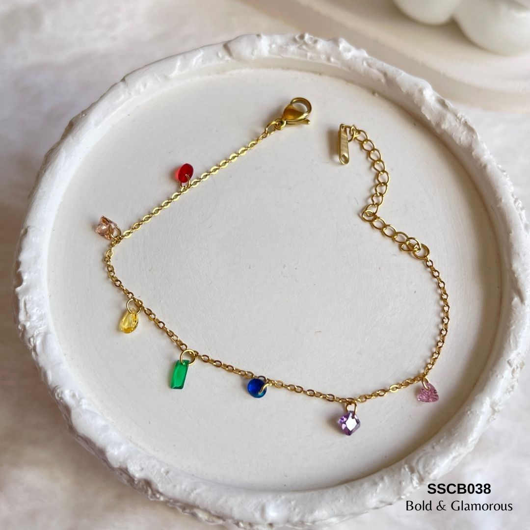 Chain Bracelet | SSCB038 | Rainbow Drop
