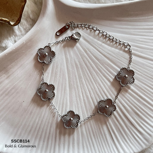 Chain Bracelet | SSCB114 | Five Clover Silver