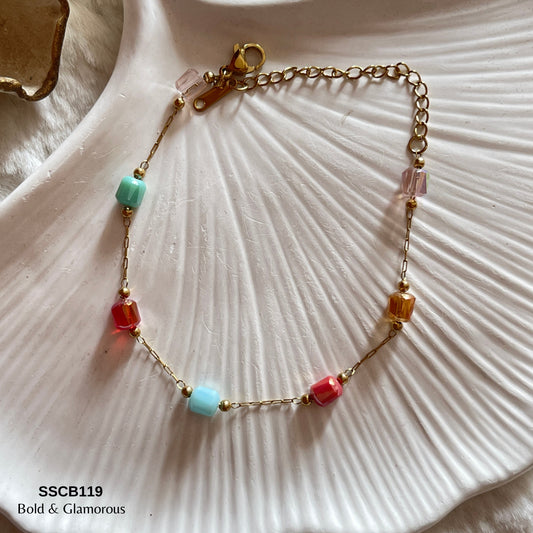 Chain Bracelet | SSCB119 | Colored Beads