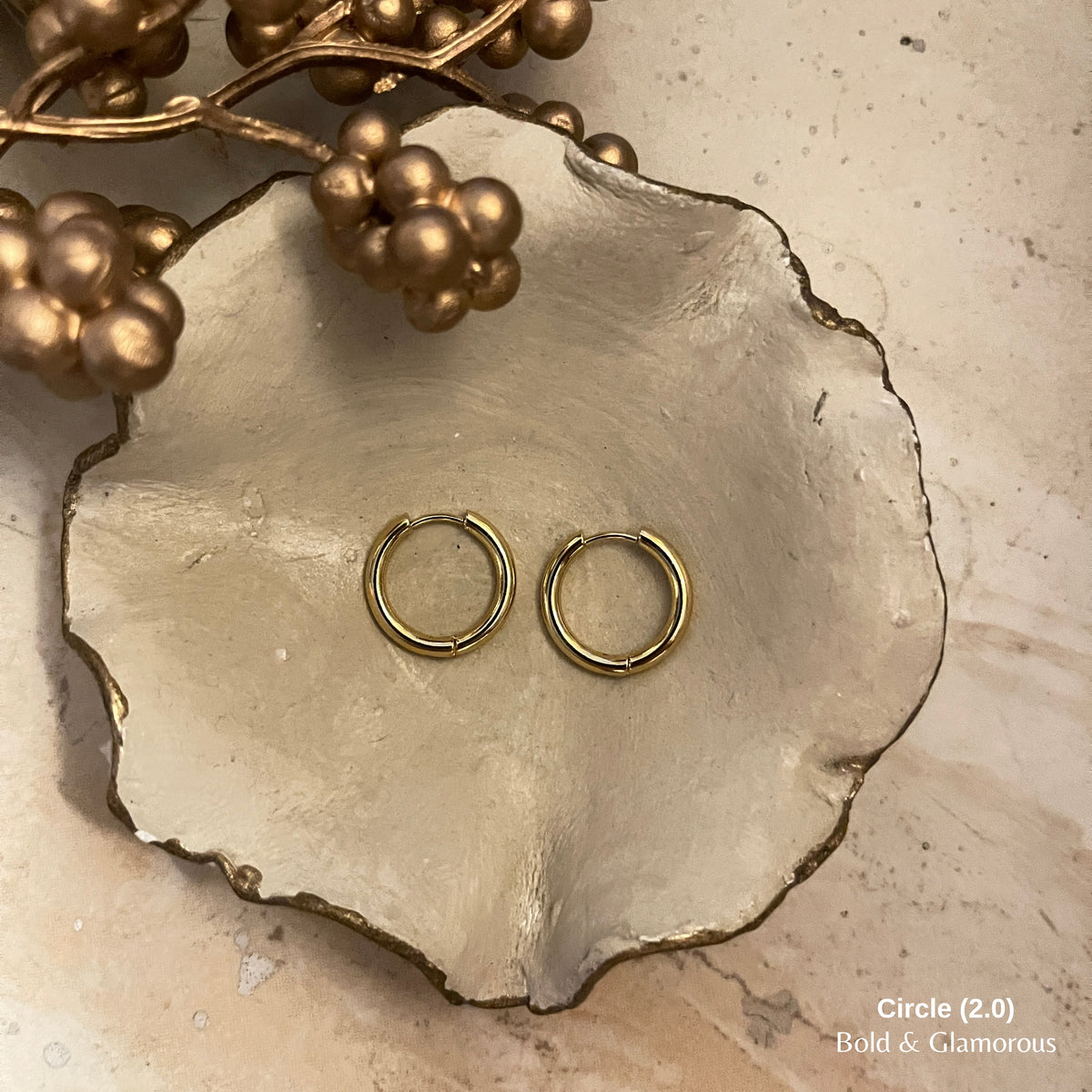 Shape Hoop Earring 2.0 | Circle | Gold