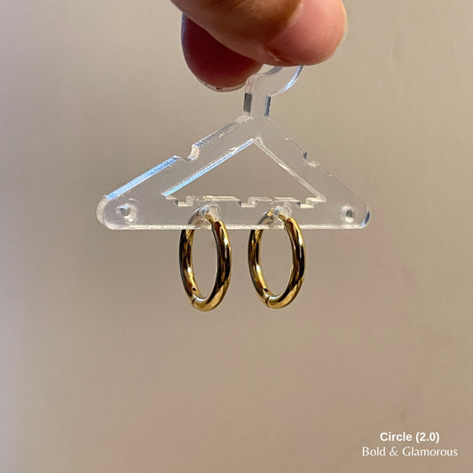 Shape Hoop Earring 2.0 | Circle | Gold