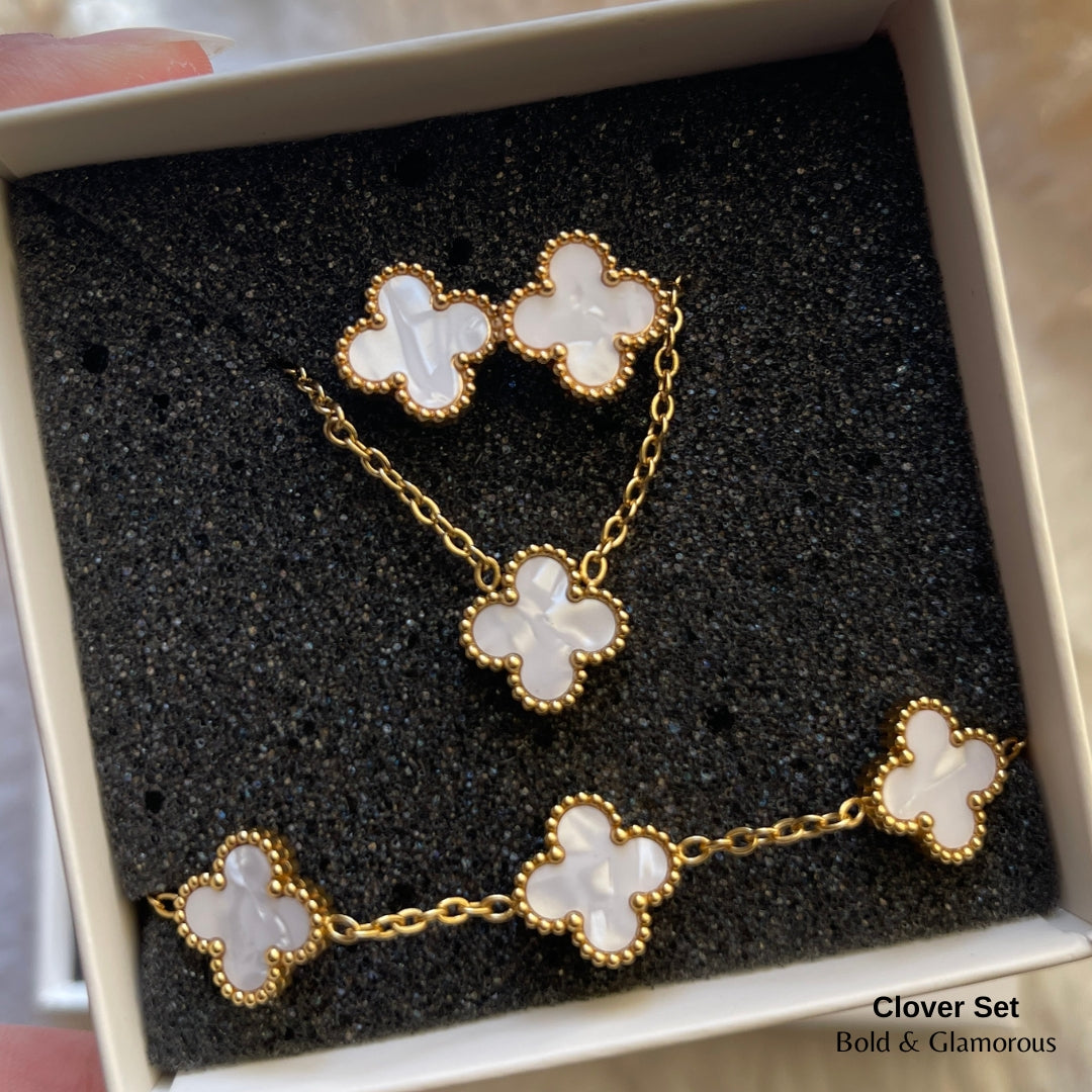 Clover Jewelry Set | White