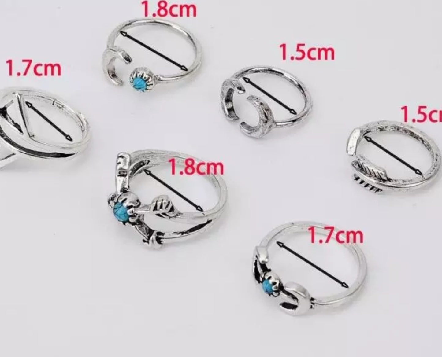 Finger Ring Set | RS017 | Silver Blue