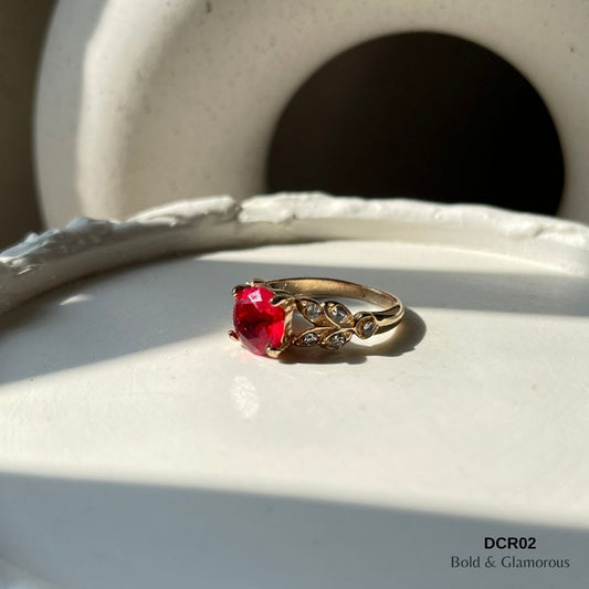 Diamond Cut Ring | DCR02 | Blood Red