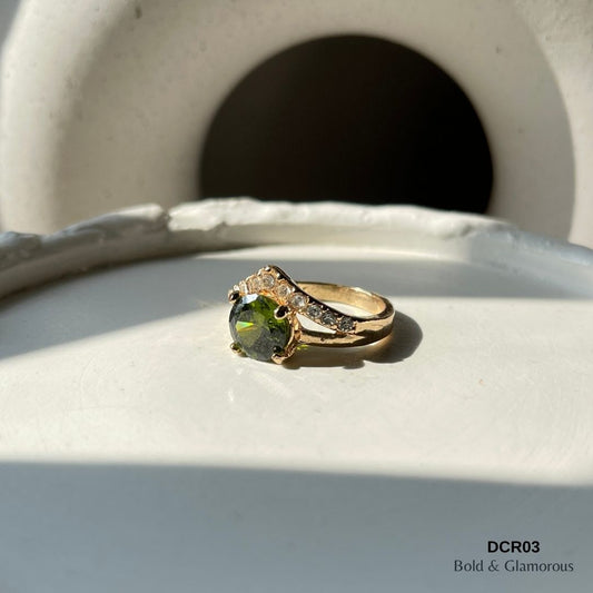 Diamond Cut Ring | DCR03 | Olive Green