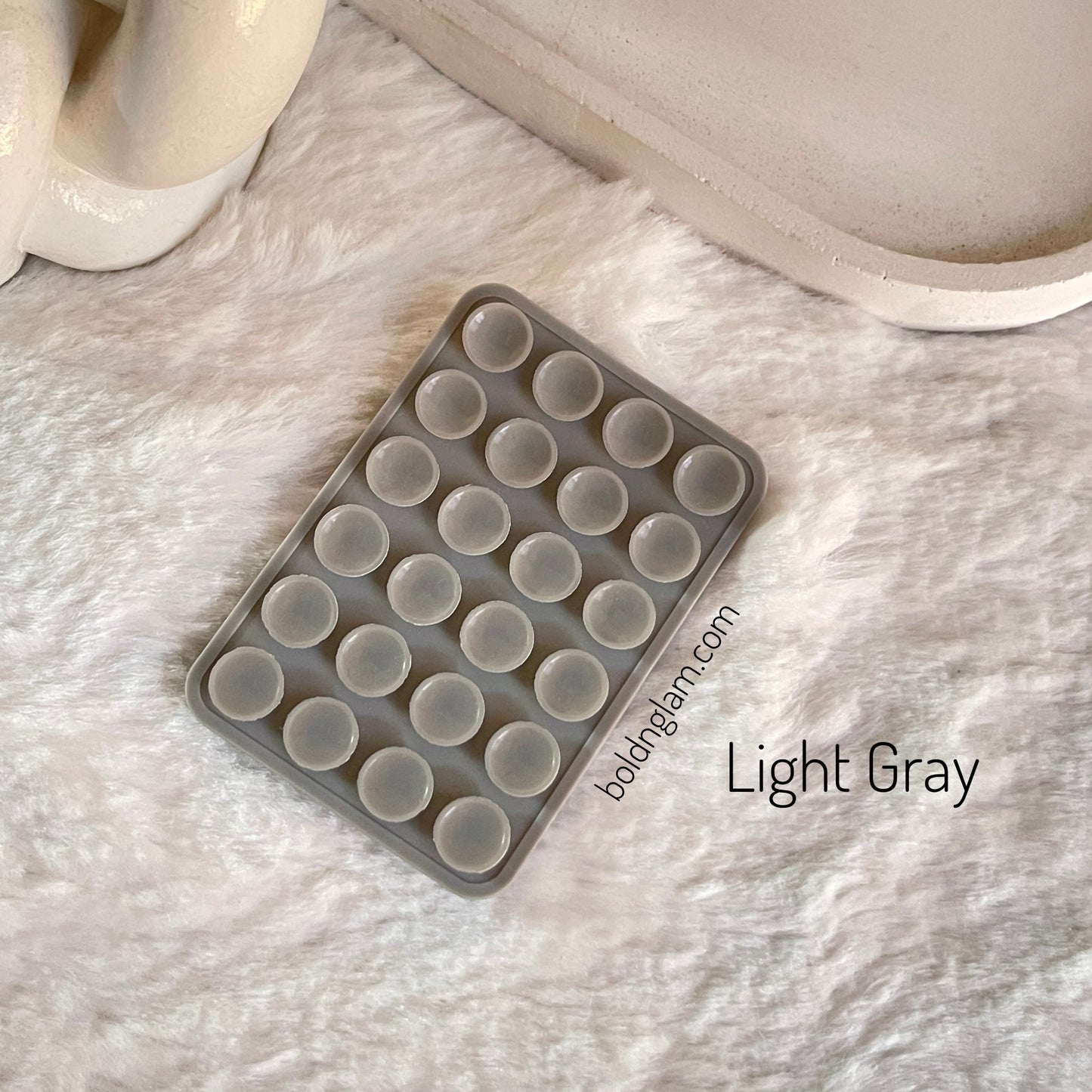 Double Sided Silicone Suction Pad | Light Gray