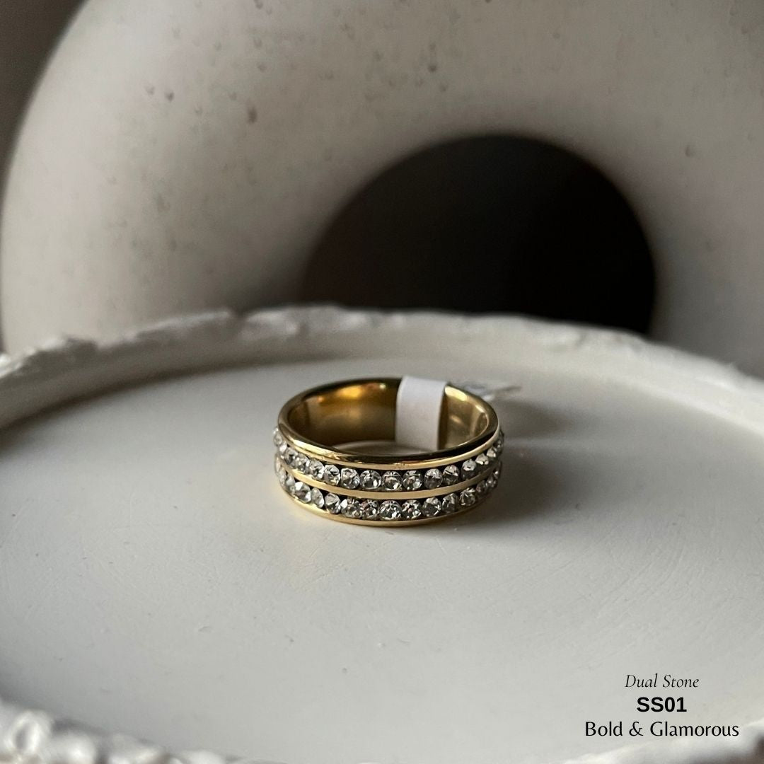 SS Finger Ring | SS01 | Dual Stone Ring