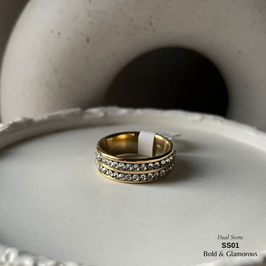 SS Finger Ring | SS01 | Dual Stone Ring