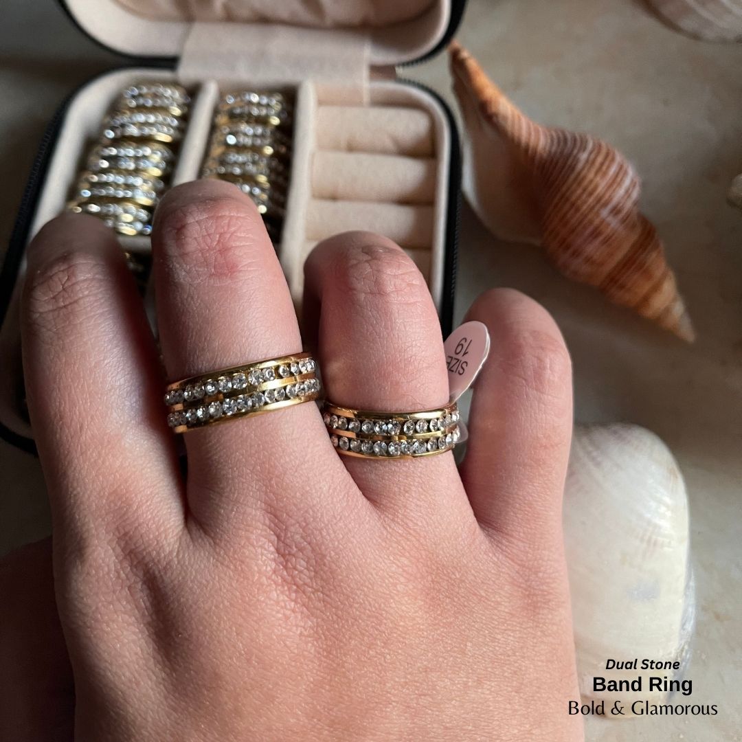 SS Finger Ring | SS01 | Dual Stone Ring