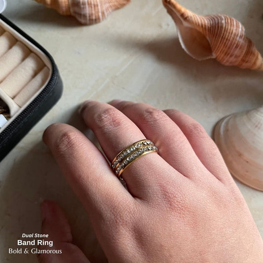 SS Finger Ring | SS01 | Dual Stone Ring