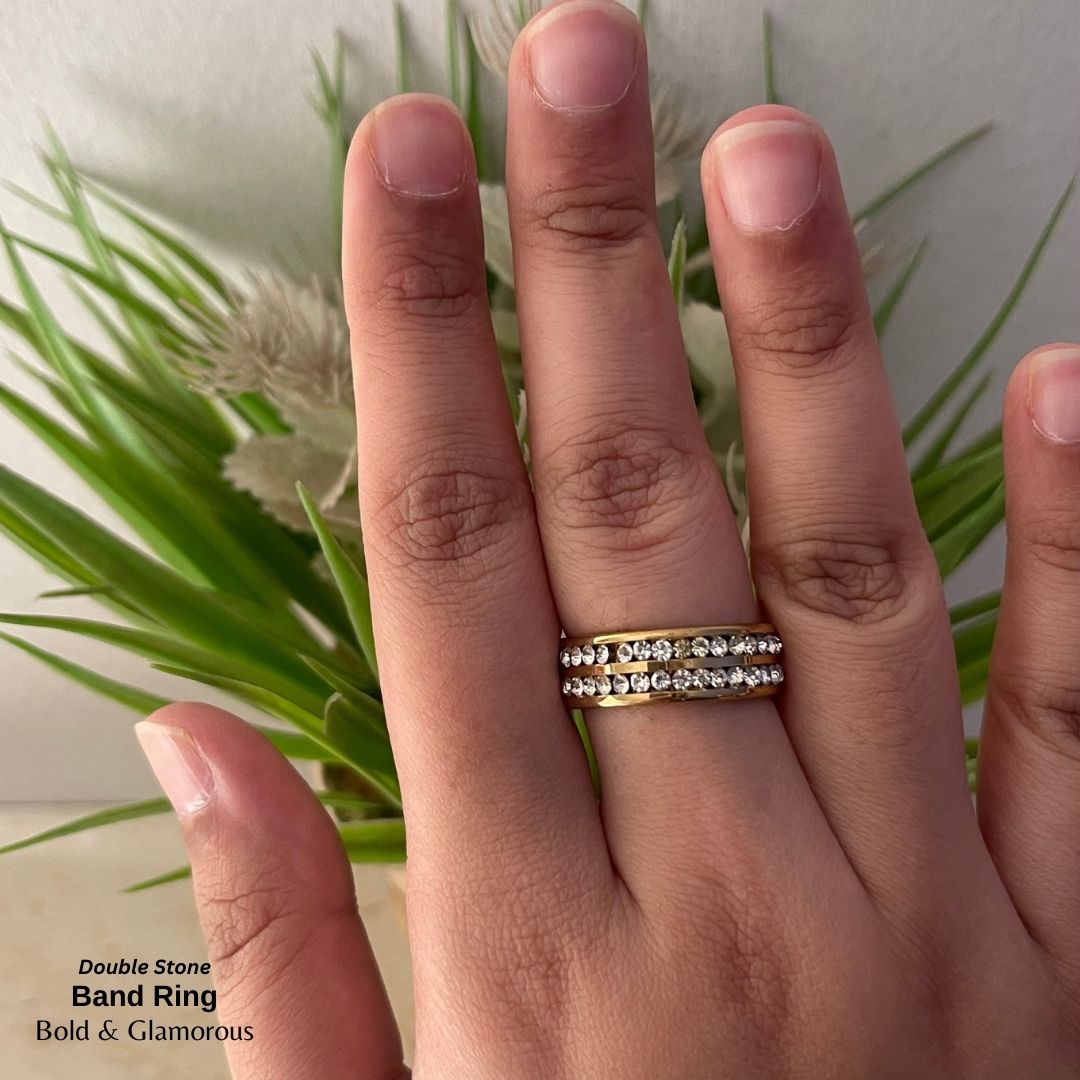 SS Finger Ring | SS01 | Dual Stone Ring