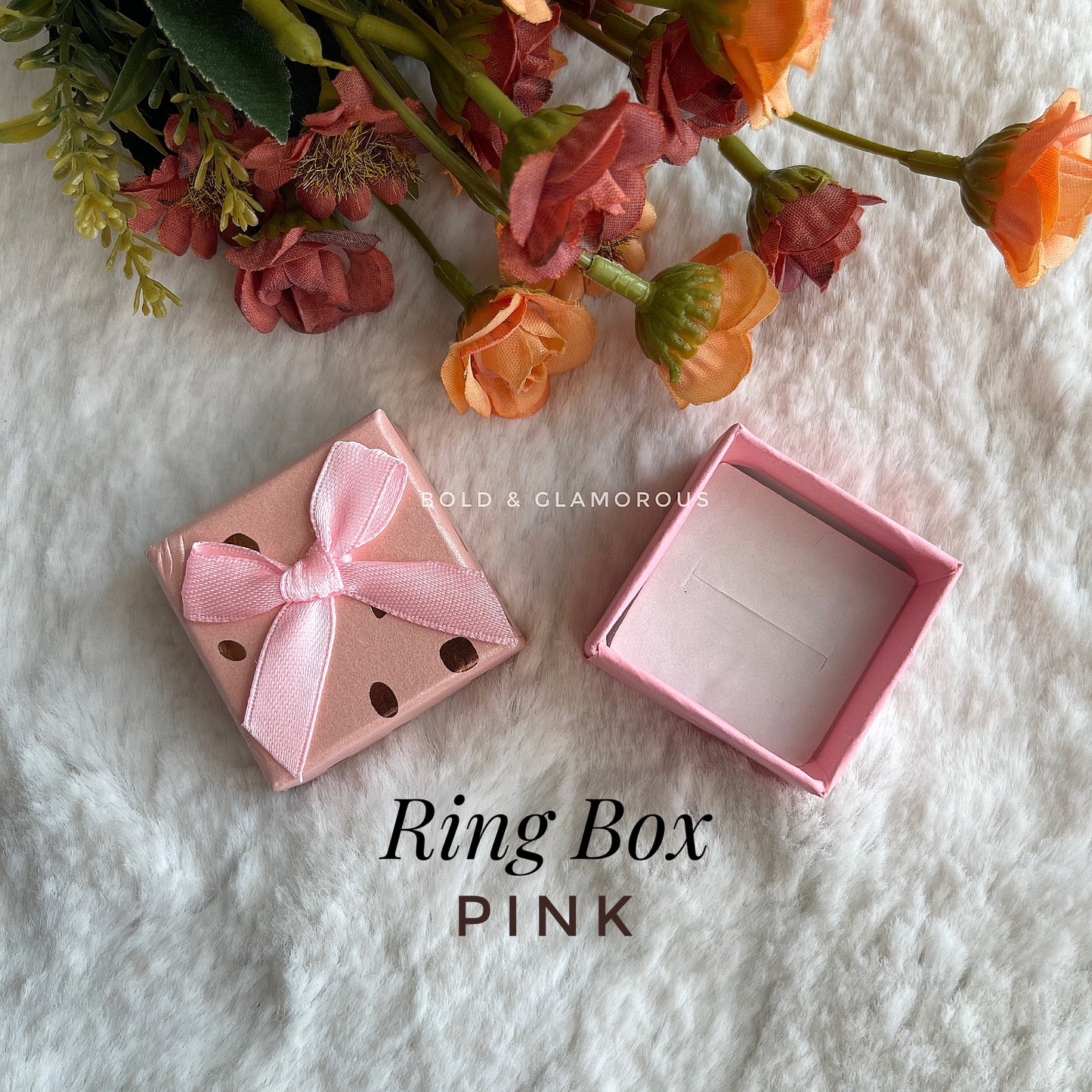 Square Bow Ring Box | Pink
