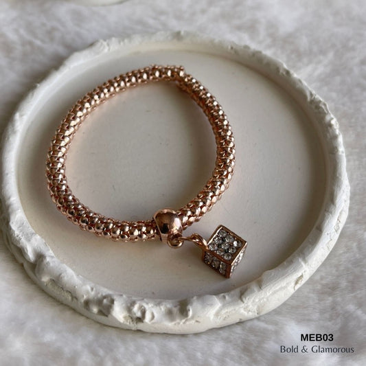 Stretchable Bracelet | MEB03 | Rose Gold