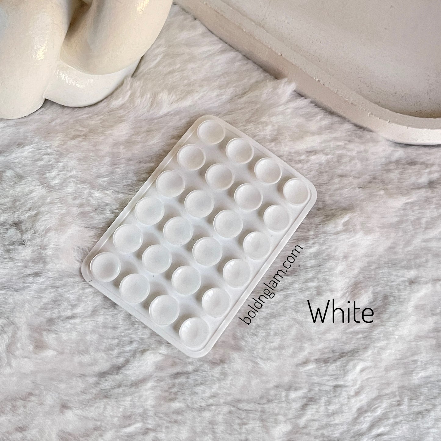 Double Sided Silicone Suction Pad | White