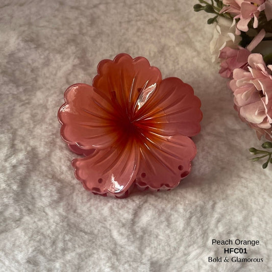 Flower Hair Claw Clip | HFC01 | Peach Orange