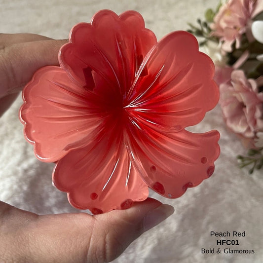 Flower Hair Claw Clip | HFC01 | Peach Red