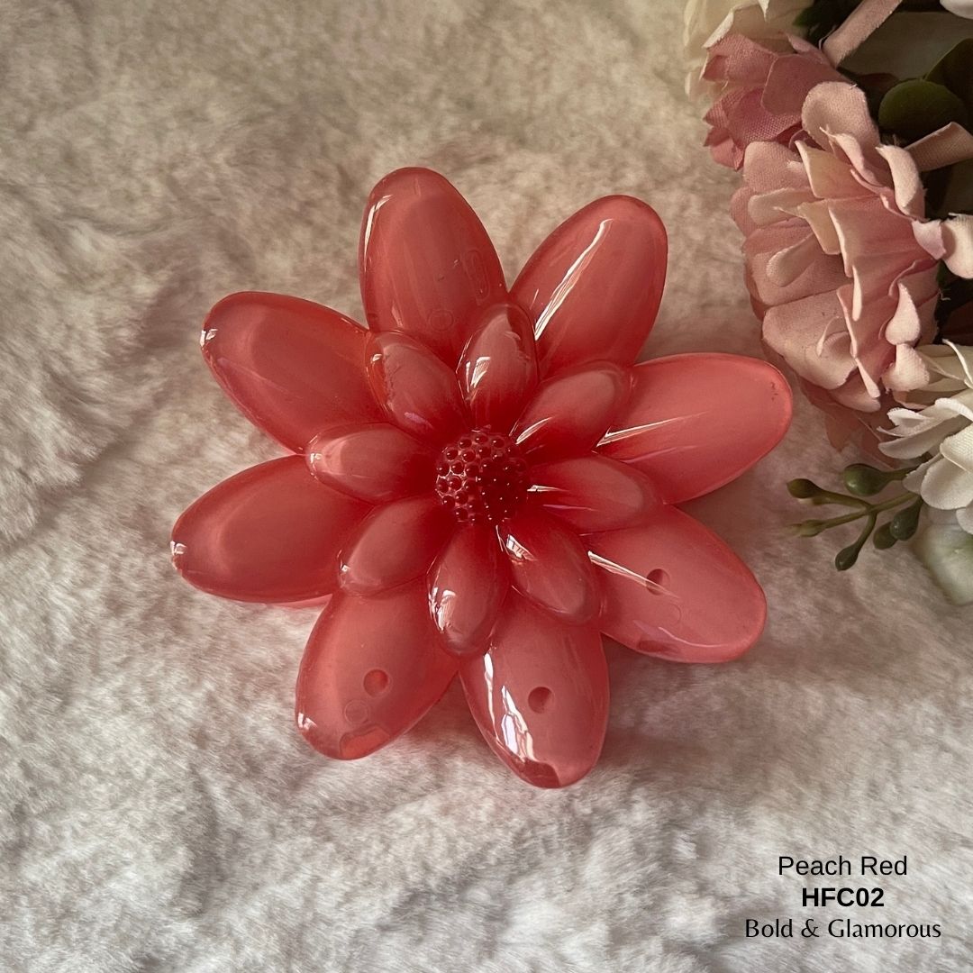 Flower Hair Claw Clip | HFC02 | Peach Red