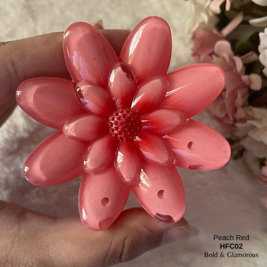 Flower Hair Claw Clip | HFC02 | Peach Red