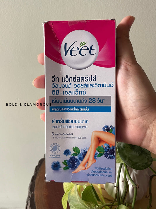 Veet Wax Strips Almond Oil and Vitamin E for Sensitive Skin