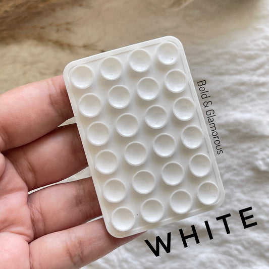 Double Sided Silicone Suction Pad | White