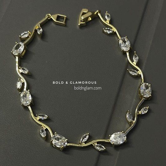 Zircon Tulip Bracelet | White