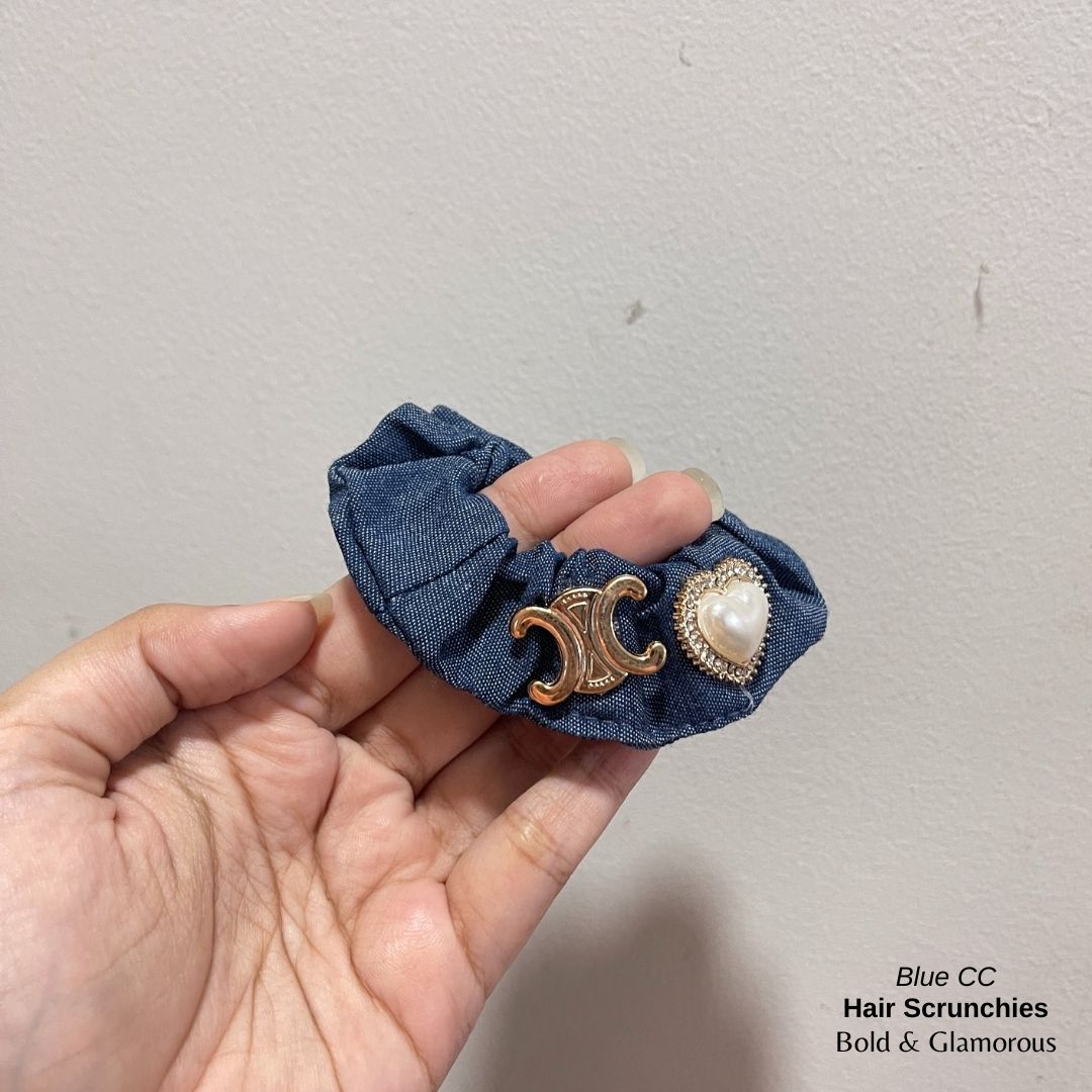 Hair Scrunchies | Blue Smiley