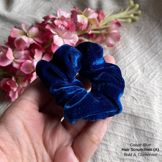 Hair Scrunchies (A) | Cobalt Blue