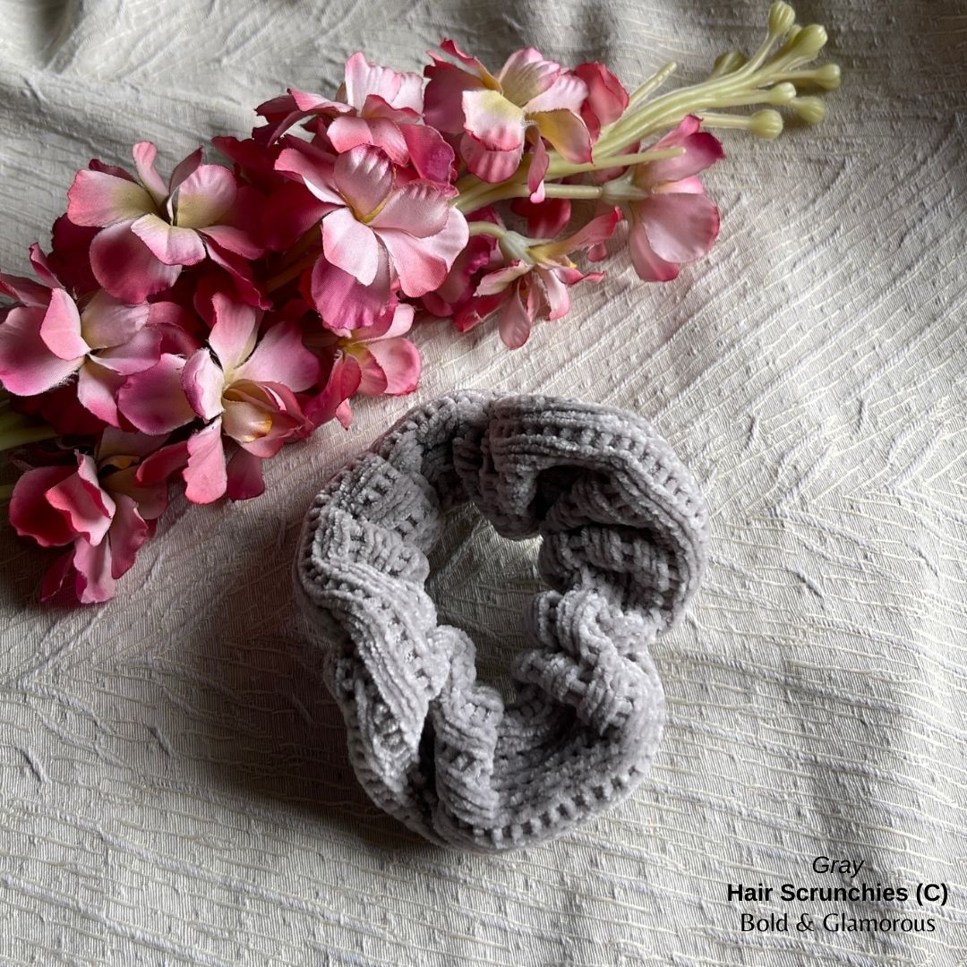 Hair Scrunchies (C) | Gray