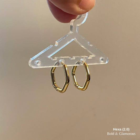 Shape Hoop Earring 2.0 | Hexa | Gold