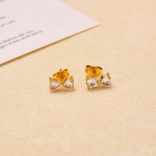 Stud Earring | STE070 | Zircon Bow