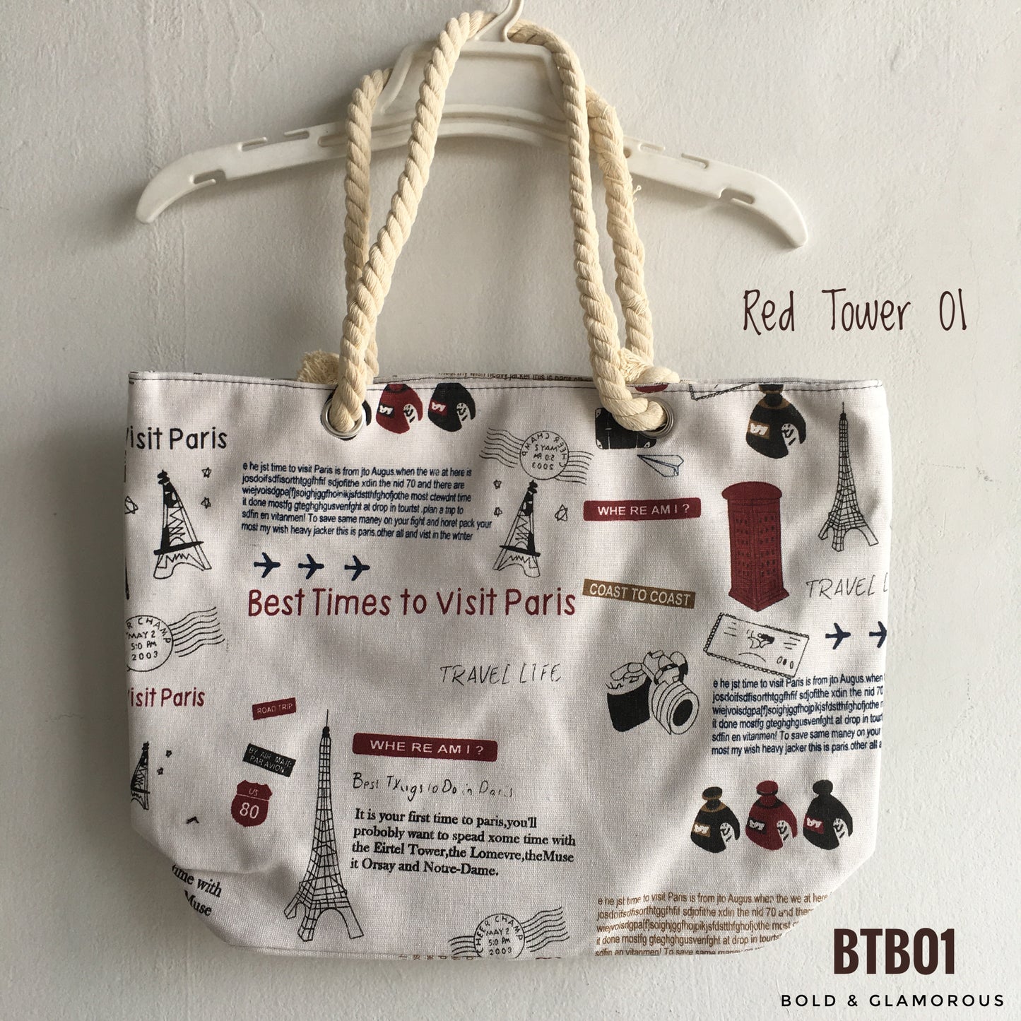 Boho Tote Bags | BTB01 | Red Tower 01