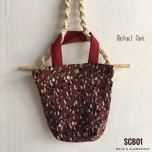 Small Printed Canvas Bags | SCB01 | Abstract Dark