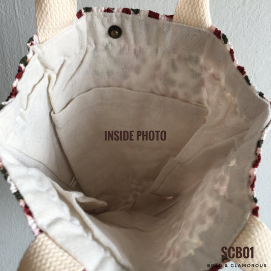 Small Printed Canvas Bags | SCB01 | Polka Brown