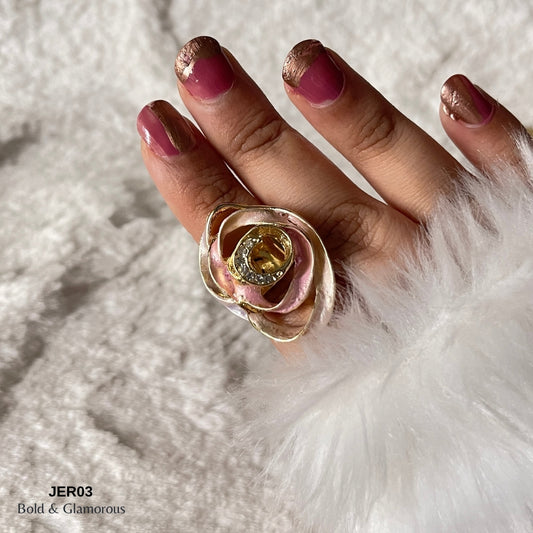 Vintage Oil Drop Ring | JER003 | Pink