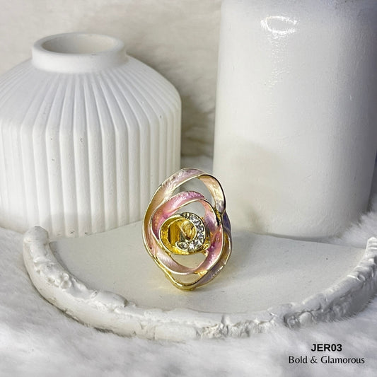 Vintage Oil Drop Ring | JER003 | Pink