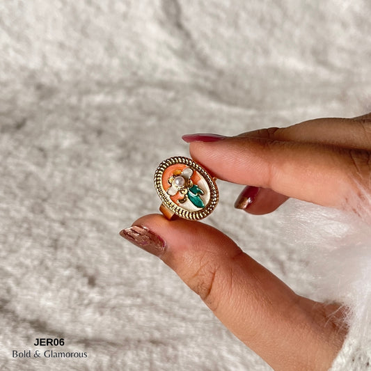 Vintage Oil Drop Ring | JER006 | Orange