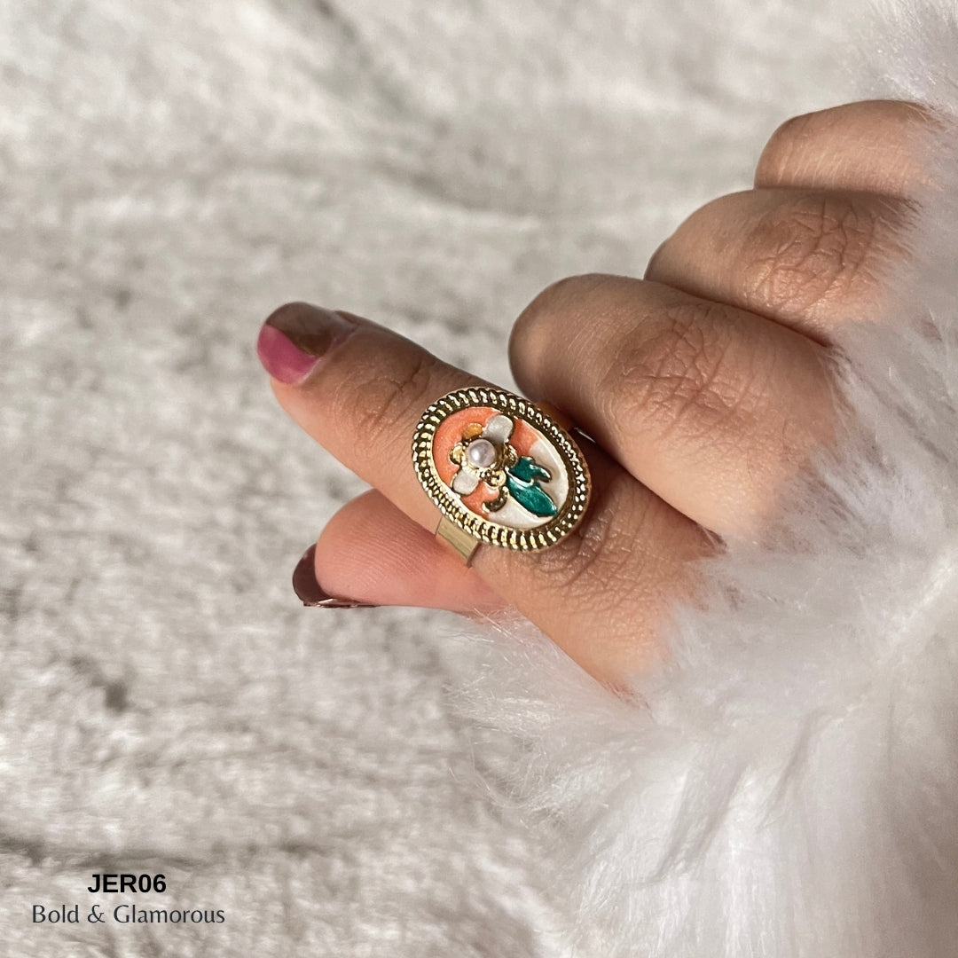 Vintage Oil Drop Ring | JER006 | Orange