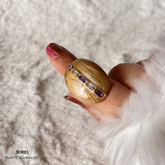 Vintage Enamel Ring | JER001 | Brown