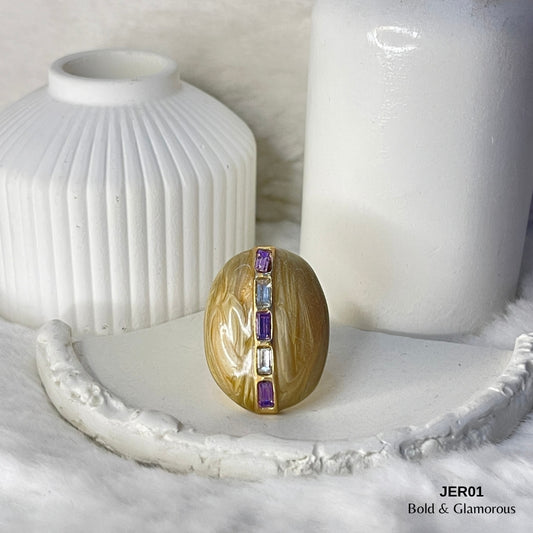 Vintage Enamel Ring | JER001 | Brown