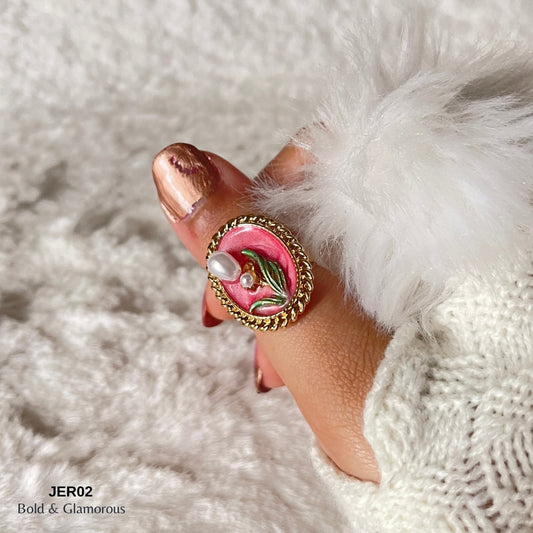 Vintage Oil Drop Ring | JER002 | Pink