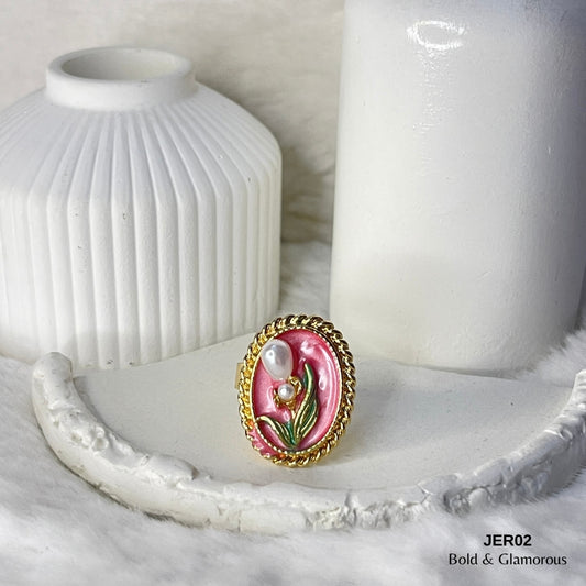 Vintage Oil Drop Ring | JER002 | Pink