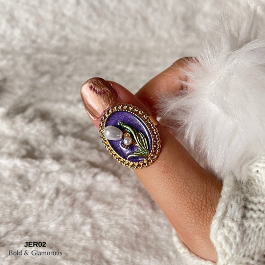Vintage Oil Drop Ring | JER002 | Purple