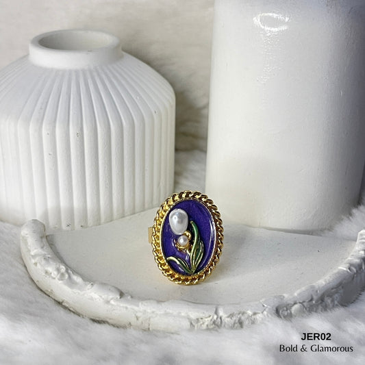 Vintage Oil Drop Ring | JER002 | Purple